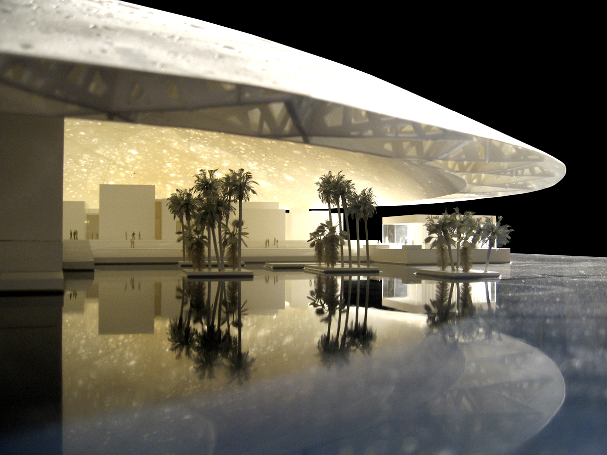 DUBAI - FEBRUARY 1: A computer generated image shows the Emirati version of the famous French the Louvre museum which will be built on a new artificial Island of Saadiyat in the United Arab Emirate of Abu Dhabi. The concept design of a classical museum, which is tipped to bear the Louvre's name and expected to cost 108 million dollars, was presented by representatives of French architect Jean Nouvel on February 1, 2007. Abu Dhabi, looking to tap into the thriving tourism market in the United Arab Emirates, plans to offer a cultural bonanza rather than follow Dubai in focusing on shopping holidays. (Photo by: AFP/Getty Images)